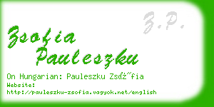 zsofia pauleszku business card